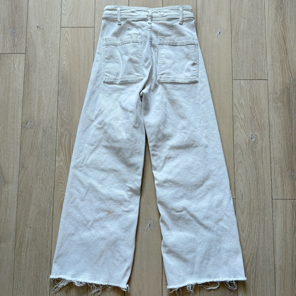 Zara The Marine Straight High Rise Wide Leg Jeans in White Size 6 (EU 38) - Picture 9 of 11